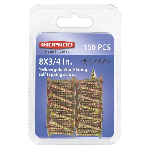 Vista 16 de Tornillos para madera #10 × 3/4", cabeza plana Phillips avellanada, acero con revestimiento de zinc amarillo, tornillos autorroscantes de alta