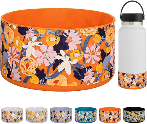 Vista 22 de HEYSKAY Bota protectora de silicona para botella de agua Hydro Flask, botella de agua de boca ancha, protector inferior de silicona antideslizante