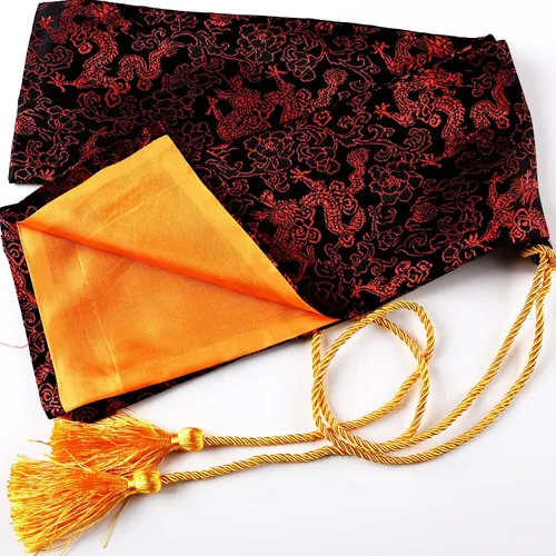 Vista 4 de 51 Inch Synthetic Silk Nice Pattern Bag with Golden Tassel Cover Carrying for Japanese Samurai Katana Chinese Swords