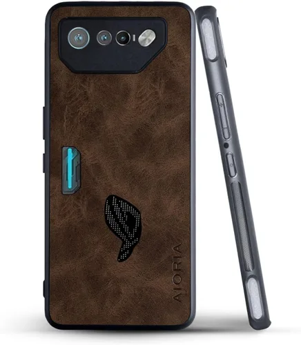 Vista 6 de AIORIA Funda de cuero premium para Asus ROG Phone 7, funda de cuero de alta calidad, diseño retro, funda protectora completa para Asus ROG Phone 7