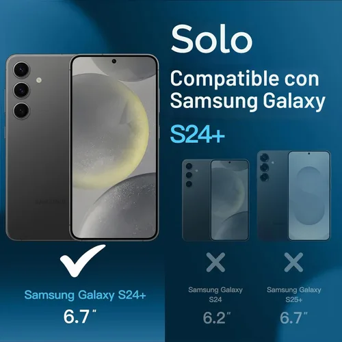 Vista 2 de JETech Funda 5 en 1 mate para Samsung Galaxy S24 Plus, color negro