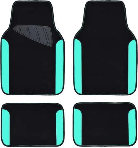 Vista 10 de CAR PASS Alfombrilla impermeable para automóvil, alfombrillas universales para automóvil con almohadilla para el talón del conductor, alfombra