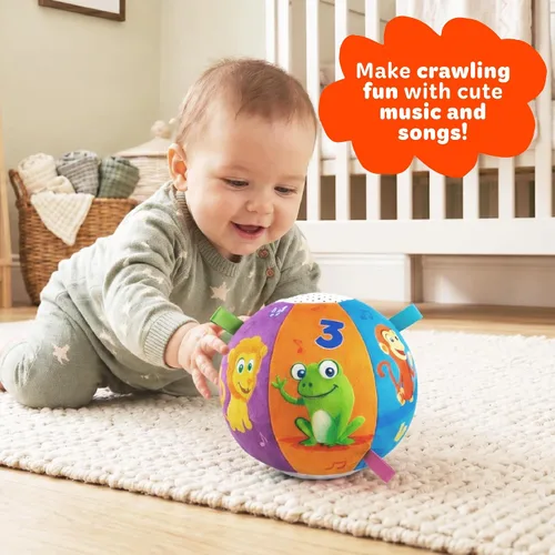 Vista 4 de Move2Play, Pelota de Bebé Divertidísima e Interactiva con Música y Efectos de Sonido Regalo de Primer Cumpleaños Juguete para Niños Pequeños
