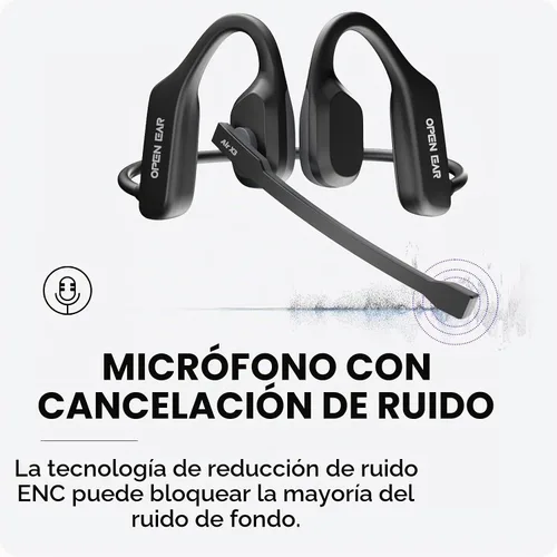 Vista 2 de Auriculares inalámbricos Bluetooth de oreja abierta con micrófono