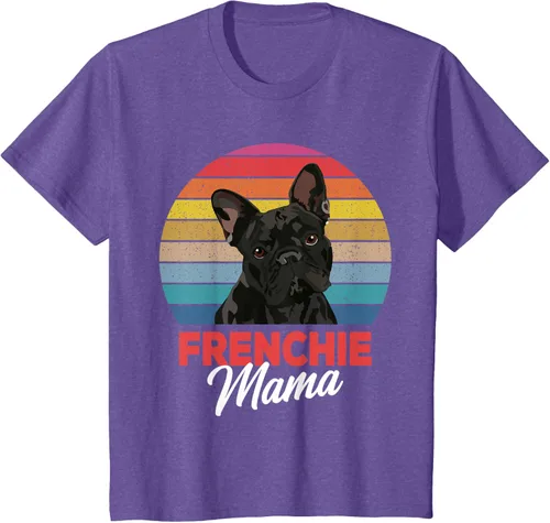 Vista 64 de Frenchie Mama - Camiseta divertida de regalo para niñas y perros Bulldog Francés, Negro, S