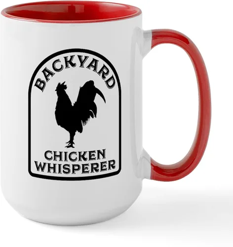 Vista 33 de CafePress Backyard Chicken Whisperer Mugs Taza de café de cerámica de 15 oz (15.0 fl oz)