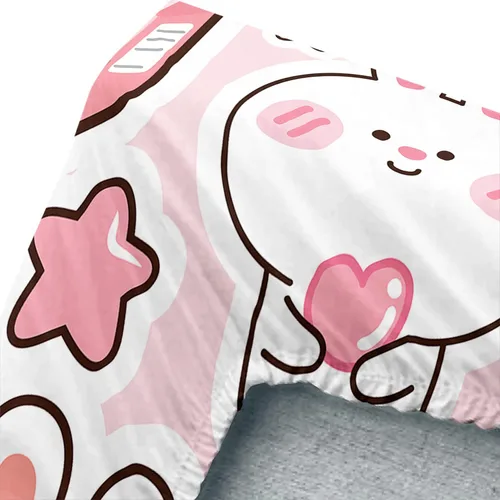 Vista 6 de CVHouse Juego de sábanas Kawaii tamaño individual, juegos de ropa de cama Kawaii de conejo para niñas, niños y adolescentes, juegos de sábanas