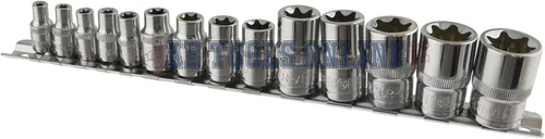 Vista 4 de Torx/Star - Juego de 14 enchufes hembra de 1/4 pulgadas / 3/8 pulgadas y 1/2 pulgadas E4 - E24