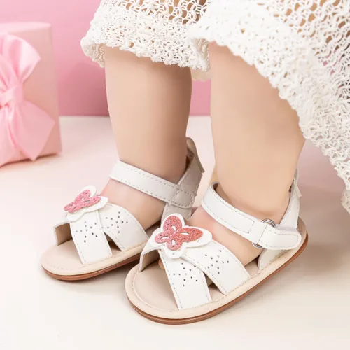 Vista 89 de Meckior Sandalias de verano con punta abierta y suave de piel sintética para bebés y niñas pequeñas