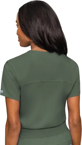 Vista 2 de Med Couture Touch - Camiseta médica con bolsillo en el pecho para mujer
