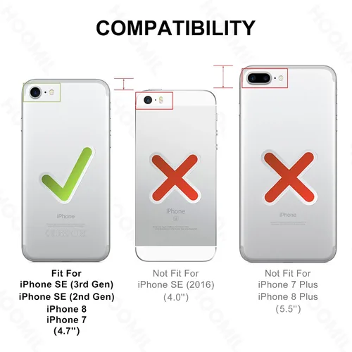 Vista 189 de HOOMIL Funda para iPhone 7 Plus/iPhone 8 Plus de 5.5 Pulgadas, sin amarillamiento, protección contra caídas, cubierta trasera dura transparente