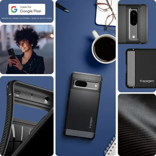 Vista 2 de Spigen Rugged Armor - Funda compatible con Google Pixel 7, color negro mate