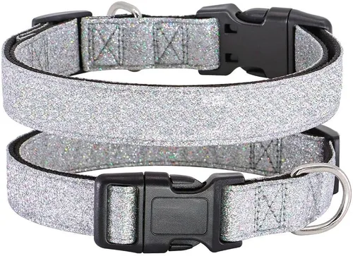 Vista 11 de TDTOK Collar básico brillante para perro, cómodo y duradero, collar para perros pequeños, medianos y grandes con hebilla de plástico ecológica