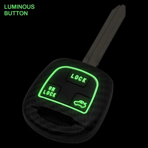 Vista 2 de Funda inteligente para llavero compatible con Toyota Land Cruiser FJ Cruiser Lexus Es300 Ls430 Lx470 Rx300 Rx330 Rx350 Rx400h, color negro, fibra