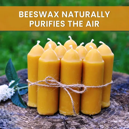 Vista 4 de BeeTheLight - Velas de cera de abeja (3.5 x 1.25 pulgadas), vela sin humo sin perfume, 12 horas de tiempo de combustión cada una, vela de cera