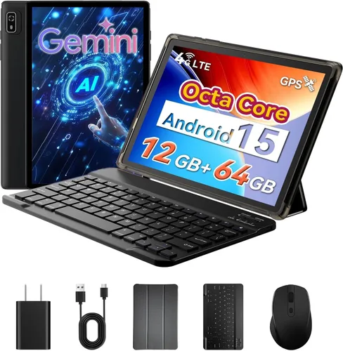 Vista 8 de Topsand Tablet Android 15 de 10 pulgadas con ranura para tarjeta SIM desbloqueada, teléfono tablet 4G celular, Octa-Core, 12GB+64GB, ampliable a
