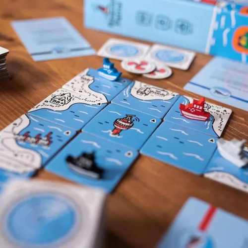 Vista 4 de Juego de mesa de patrulla de faro - ¡Aventura cooperativa de guardacostas! Juego de estrategia de colocación de azulejos, juego familiar divertido