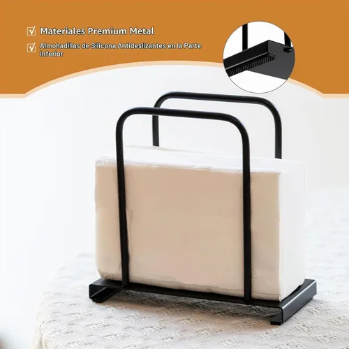 Vista 4 de Servilletero, moderno soporte para servilletas de papel de pie para cocina, mesa de comedor, almacenamiento de servilletas de metal para todas