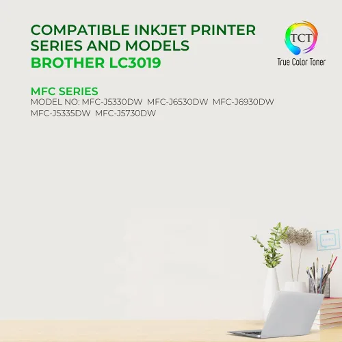 Vista 2 de TCT LC3019 Paquete de 3 cartuchos de tinta a color, repuesto compatible de alta calidad para Brother LC3019 LC3019C LC3019M LC3019Y Super High Yield