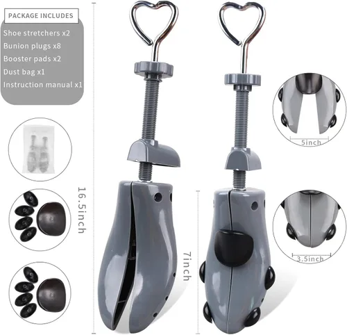 Vista 2 de Parts3A Estirador de zapatos para hombres y mujeres, estirador de botas, ajustable en 4 direcciones para estirar el ancho de la longitud