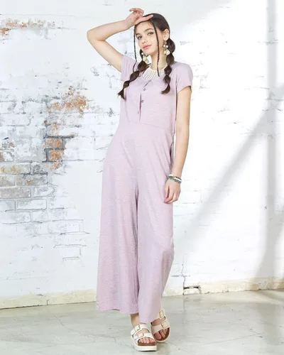 Vista 5 de noflik Overol casual bohemio de manga corta y pierna ancha para mujer con bolsillos