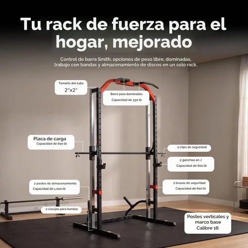 Vista 2 de Sunny Health & Fitness Smith Machine - Soporte para sentadillas
