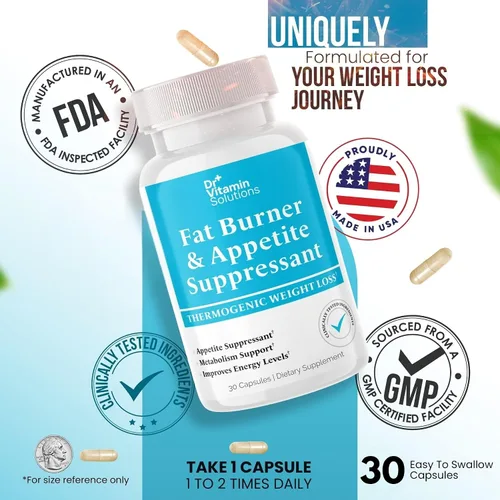 Vista 8 de Quemador de grasa para mujeres y hombres – Supresor del apetito para bajar de peso – Pastillas con potenciador de metabolismo suplemento termogénico
