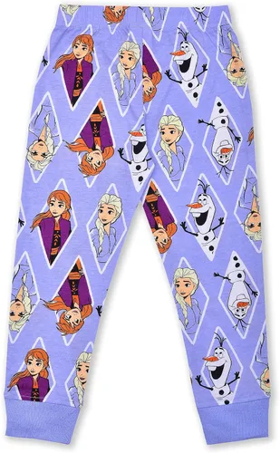 Vista 5 de Disney Frozen Elsa Anna and Olaf - Conjunto de camisa de manga larga y pantalón deportivo para niñas pequeñas y niños pequeños color púrpuragris