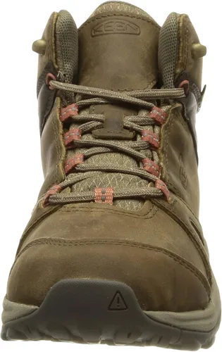 Vista 2 de KEEN Terradora 2 - Botas de senderismo impermeables de piel de altura media para mujer BrindleRedwood