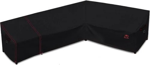 Vista 10 de Turtle Life Funda para sofá modular de patio, resistente a los rayos UV, resistente al agua, antidecoloración, en forma de L, color negro