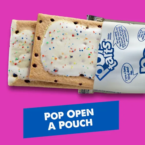 Vista 6 de Pop-Tarts Pasteles tostadores, alimentos para el desayuno, aperitivos para niños, arándanos esmerilados (64 tartas) (paquete de 5)
