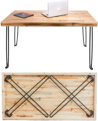Vista 4 de Sleekform Escritorio de mesa plegable de madera y silla ergonómica arrodillada