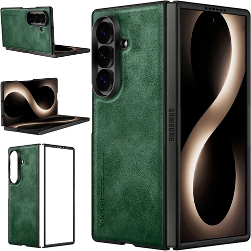 Vista 94 de X-level Funda para Samsung Galaxy Z Flip 6, delgada funda delgada de piel sintética para teléfono, TPU suave, a prueba de golpes, protección Negro