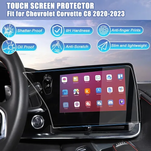 Vista 2 de Daeiclru - Protector de pantalla compatible con Chevrolet Corvette C8 2020-2023, película protectora de pantalla de navegación, película protectora