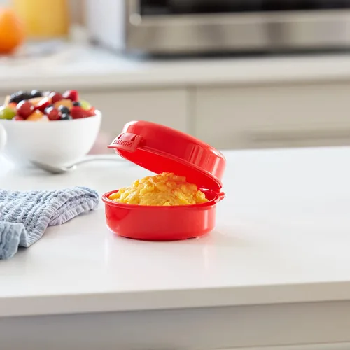 Vista 8 de Sistema 1117 Utensilio de cocina para cocinar huevos de manera fácil en el microondas, color rojo