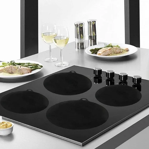 Vista 4 de 4 alfombrillas antideslizantes para inducción eléctrica, protector de placa de cocina de silicona reutilizable, resistente a altas temperaturas