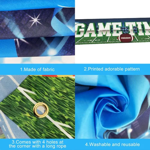 Vista 3 de KatchOn, Cartel grande de fútbol para patio, 120 x 20 pulgadas, telón de fondo de estadio de fútbol, decoraciones de fiesta de cumpleaños, telón