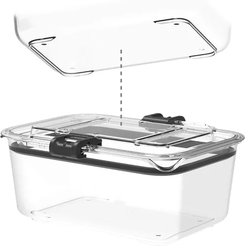 Vista 4 de Prepara Latchlok - Recipiente de almacenamiento de alimentos Tritan de 5.25 tazas, juego de 2, transparente