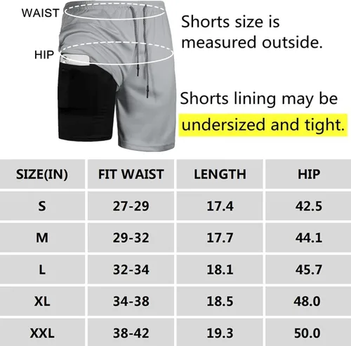 Vista 3 de Pantalones cortos deportivos para hombre, pantalones cortos de entrenamiento 2 en 1 para hombre, pantalones cortos de malla de secado rápido