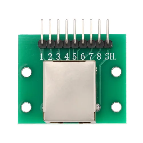 Vista 4 de Kit de placa de ruptura RJ45 de 8 pines con placa PCB y cabezales de clavija Adaptador de puerto de red Conector de placa de prueba