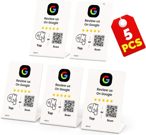 Vista 15 de Soporte de revisión de Google (2 piezas) - Boost Google Reviews con soporte reutilizable para tarjetas de Google Review Tap y soporte de código QR