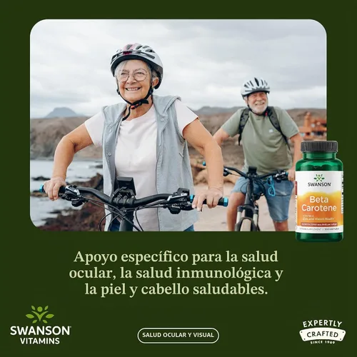 Vista 2 de Swanson Betacaroteno Vitamina A 25,000 UI Suplemento para la salud de los ojos y la piel para adultos que buscan la visión y el apoyo inmunológico