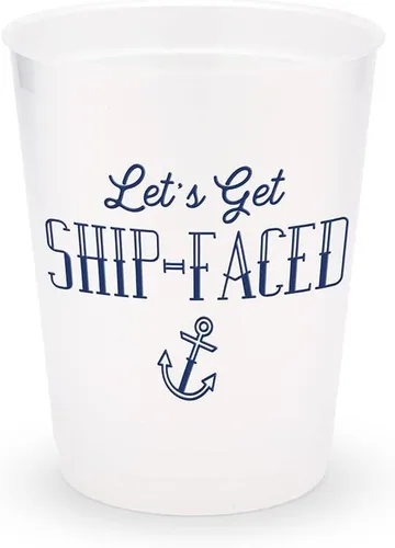 Vista 9 de WEDDINGSTAR Vasos personalizados de plástico esmerilado para fiestas, Aloha Beaches - Juego de 8