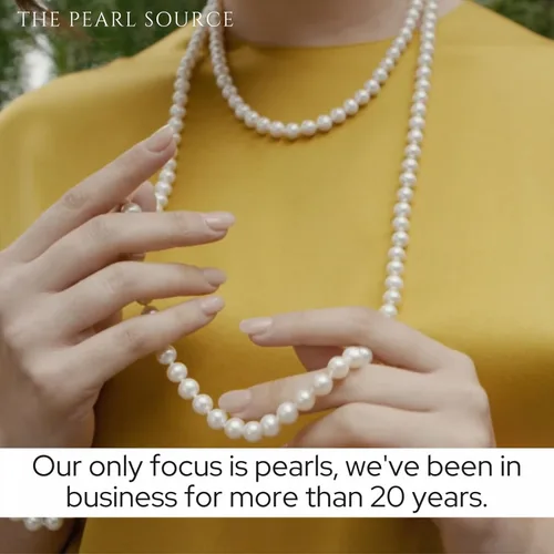 Vista 8 de The Pearl Source Real Pearl Necklace for Women with AAA+ Quality Round White Freshwater Genuine Cultured Pearls
