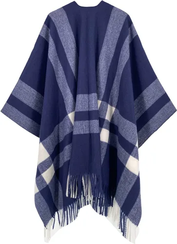 Vista 147 de Moss Rose Chal de viaje para mujer, capa tipo poncho de frente abierto para otoño e invierno
