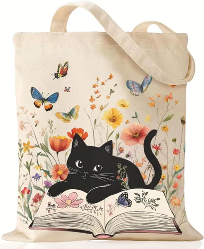 Vista 11 de Andeiltech Bolsa de lona para mujer, bolsa de viaje estética, bolsa de hombro reutilizable, regalo de cumpleaños para mamá