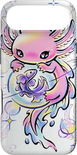 Vista 27 de Cute Kawaii Axolotl Purple Magical Crystals Case for iPhone 17
