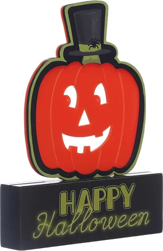 Vista 2 de Ashland 7.5 pulgadas; decoración de neón Jack-O-Lantern, decoraciones de Halloween