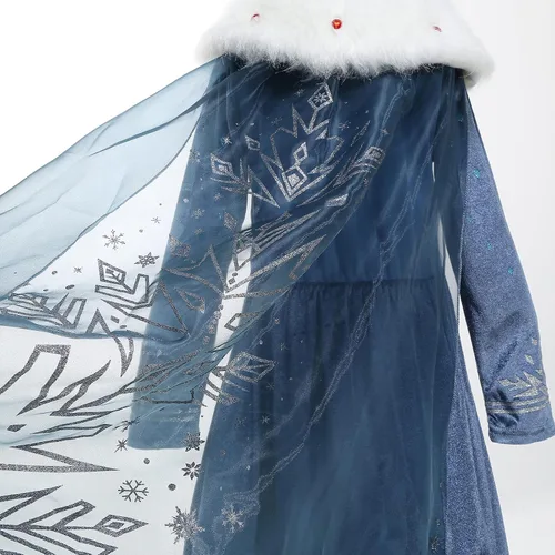 Vista 5 de Snow Princess Costume for Girls Winter Costume for Toddlers Dress Up Halloween Birthday Cosplay Cape with Accessories