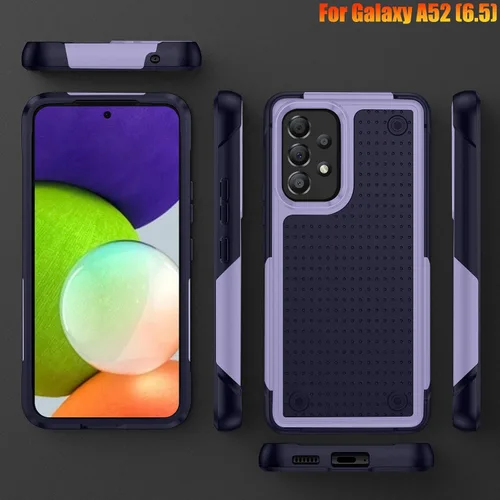 Vista 8 de Funda resistente para Samsung Galaxy A52(5G) de 6.5 pulgadas, 4 esquinas con bolsas de aire [protección contra caídas de 12 pies], agarre